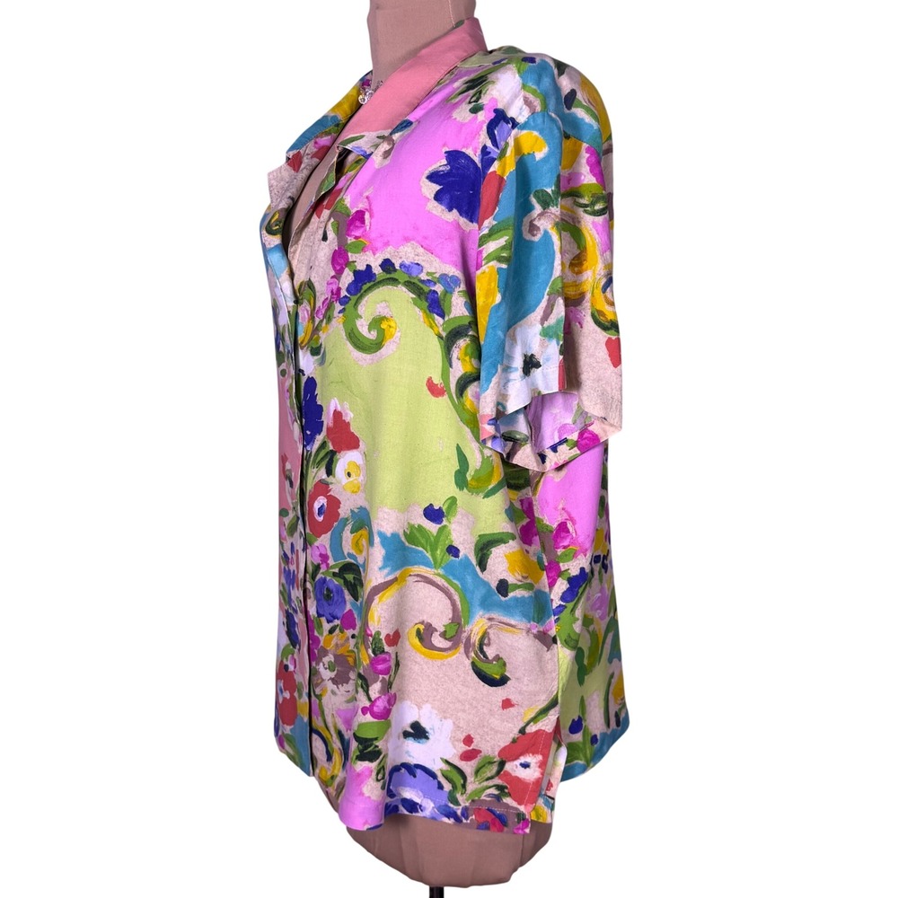 Vtg Jams World Dress & Shirt 2XL Flower Kiss Pattern Ruffle Hawaiian Resortwear - Picture 8 of 14